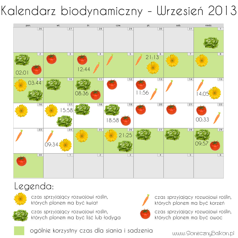 Kalendarz biodynamiczny – wrzesień i październik 2013